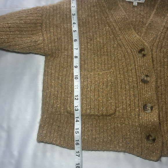 Beautiful!! MADEWELL Long Sleeve Wool Cropped V- Neck, Button-Up Sweater, Size L - Picture 4 of 10